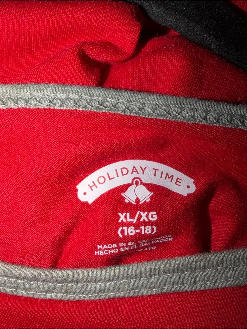 Holiday Time Red Kids' Holiday Top with Gray Trim
